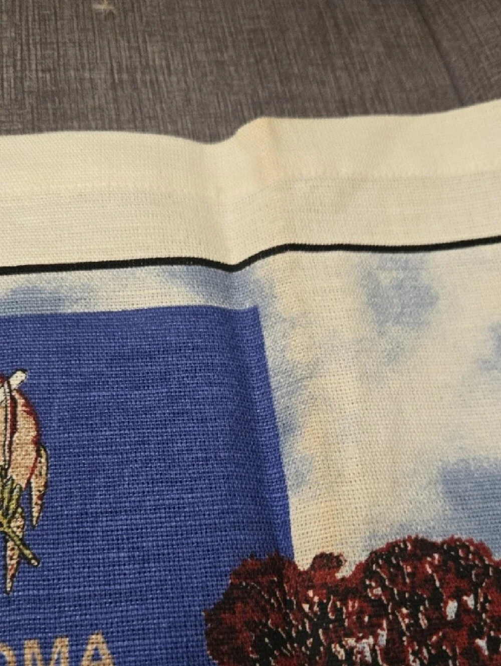 Oklahoma State Souvenir Tea Towel - Blue and Beige